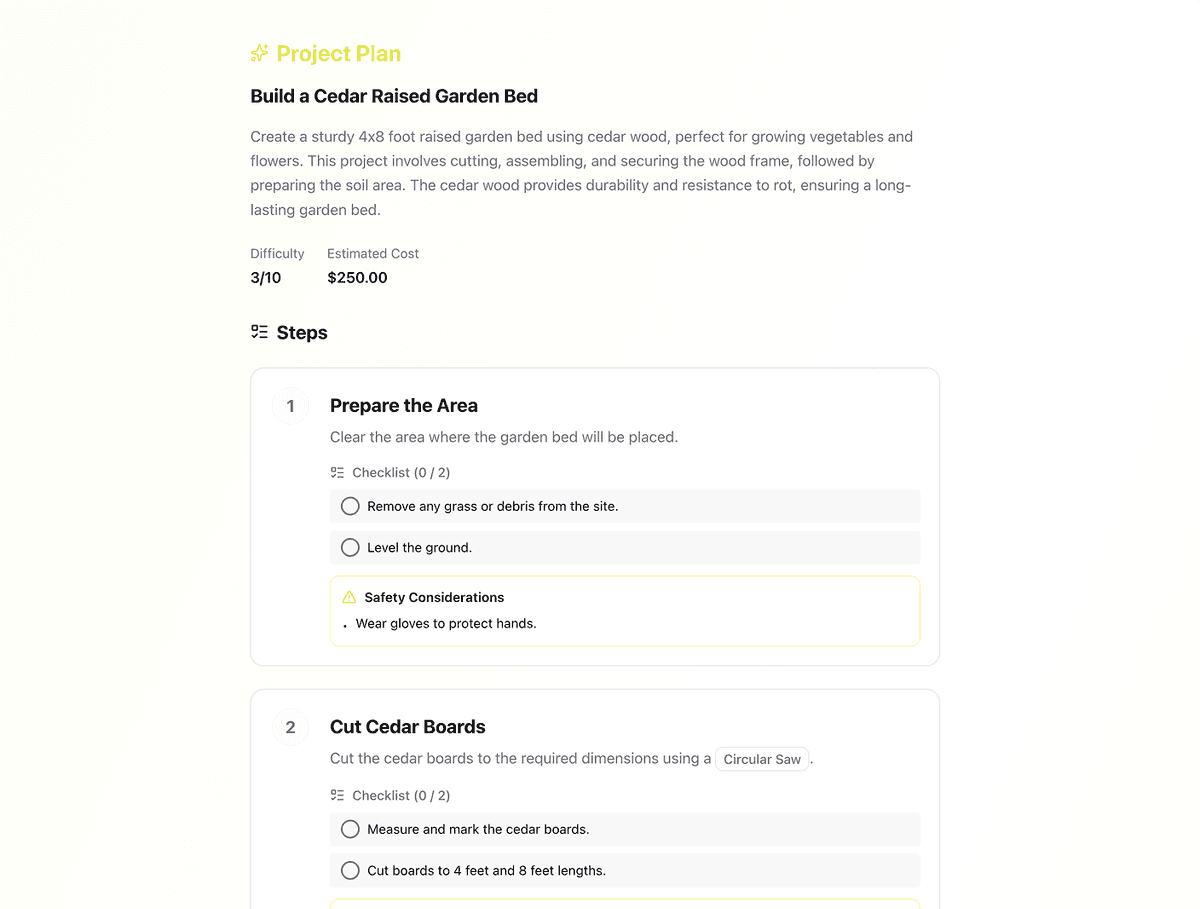 Get your project plan generated