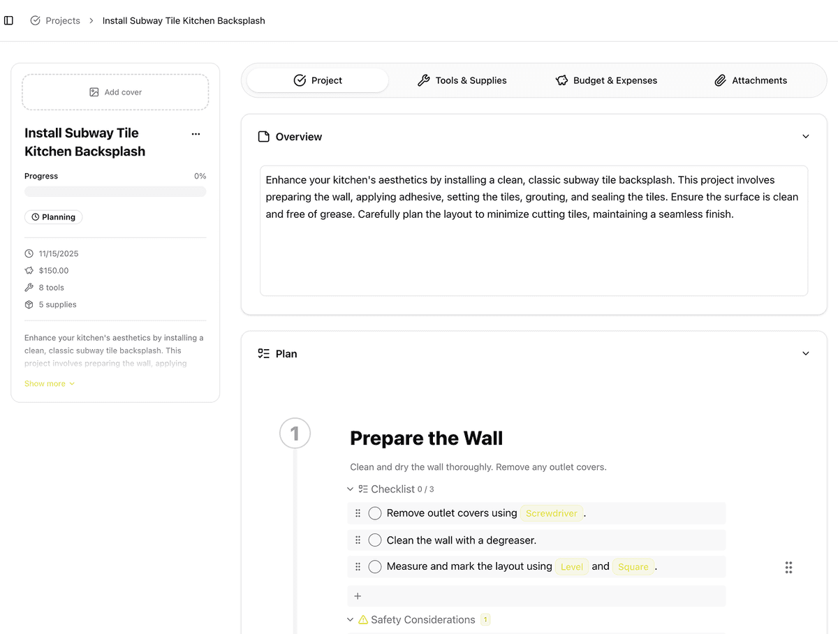 Edit and refine your project plan
